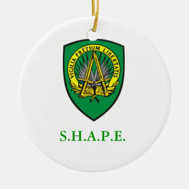 SHAPE Shield Ceramic Tree Decoration (Front)