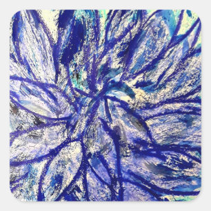 Shape Square Rare Blue Dalhia Sticker