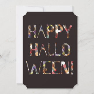 Shaped Halloween invite with Plaid letters