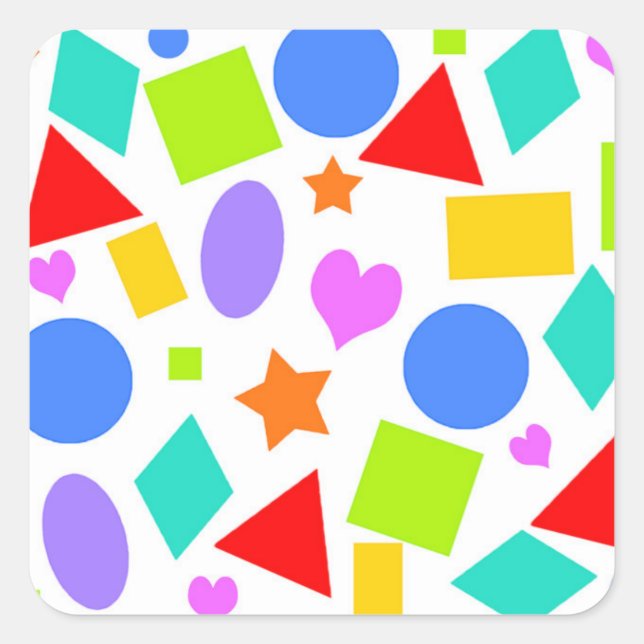 Shapes and Colours Square Sticker (Front)