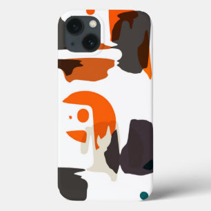 Shapes in retro colours abstract design iPhone 13 case