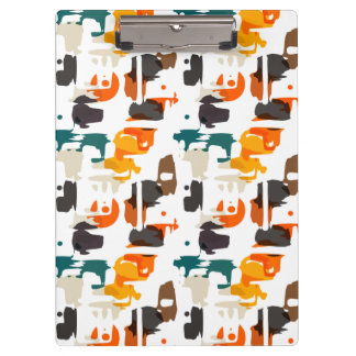 Shapes in retro colours abstract design clipboard