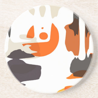Shapes in retro colours abstract design coaster