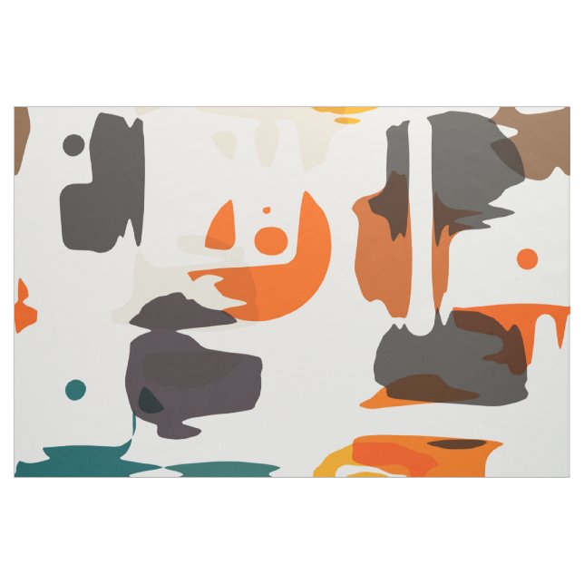 Shapes in retro colours abstract design fabric (Yard)