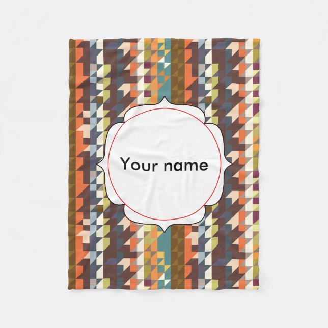 Shapes in retro colours abstract design fleece blanket (Front)