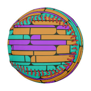 Shapes in retro colours baseball