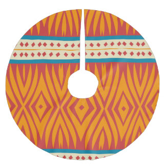 Shapes in retro colours brushed polyester tree skirt