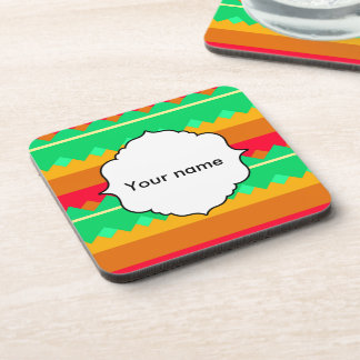 Shapes in retro colours coaster