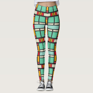 Shapes in retro colours pattern leggings