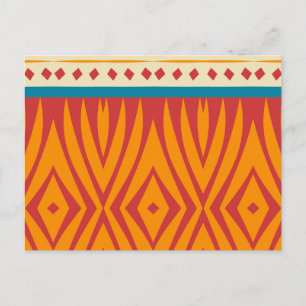 Shapes in retro colours postcard