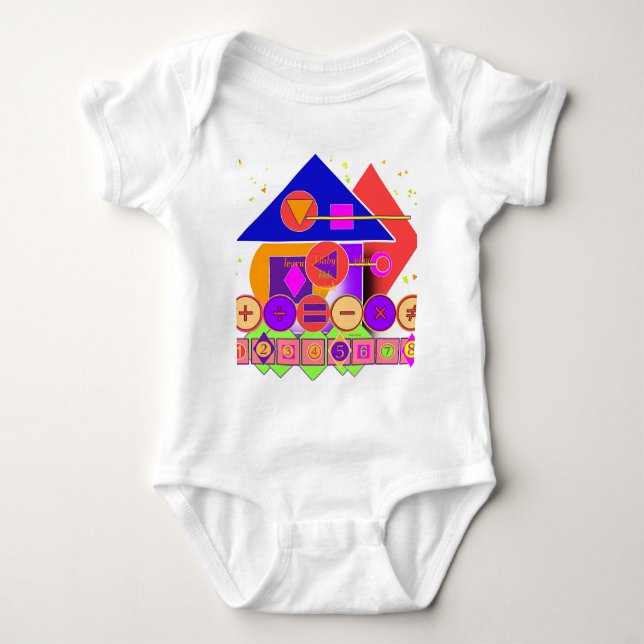 Shapes Numbers Symbols   Baby Bodysuit (Front)