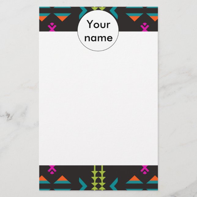 Shapes on a black background stationery (Front)