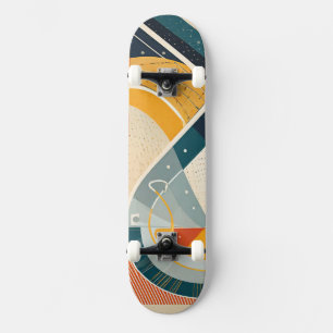 Shapes with colour dots and stripes  skateboard