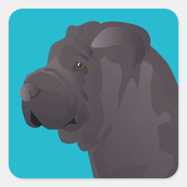 Shar Pei Basic Design Templates Square Sticker (Front)