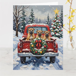 Shar Pei Christmas Red Truck Holiday Card