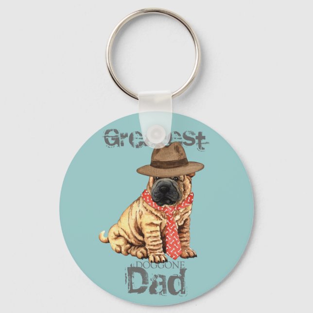 Shar-Pei Dad Key Ring (Front)