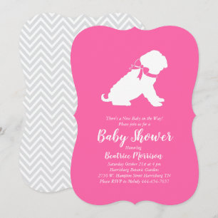 Shar-Pei Dog Baby Shower Pink Girl Invitation