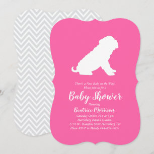 Shar-Pei Dog Baby Shower Pink Girl Invitation