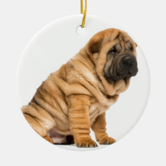 Shar pei Dog Ceramic Tree Decoration