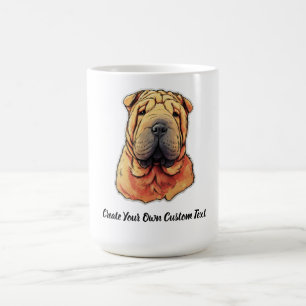 Shar Pei Dog Create Your Own Custom Text Coffee Mug