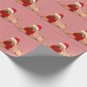 Shar Pei Dog Holiday Checks Christmas Wrapping Paper