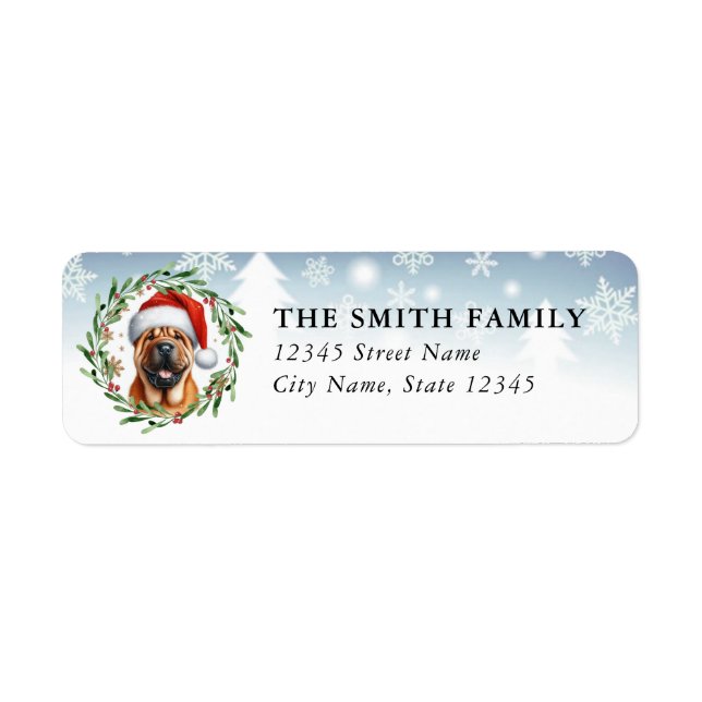 Shar-Pei Dog Return Address Label (Front)