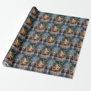 Shar Pei Dogs Christmas Snow Holiday Wrapping Paper