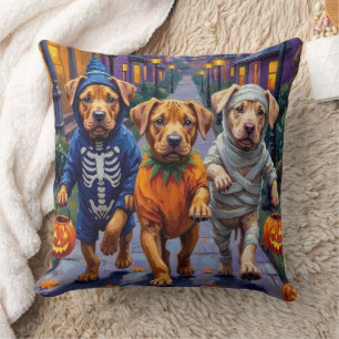 Shar Pei Dogs Trick-or-Treating Halloween Costumes Cushion