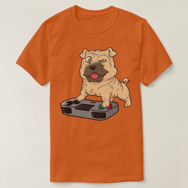 Shar Pei Gamepad Kawaii T-Shirt (Design Front)