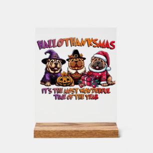 Shar Pei Halloween Thanksgiving Christmas Classic Acrylic Sign
