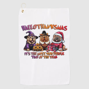 Shar Pei Halloween Thanksgiving Christmas Classic  Golf Towel