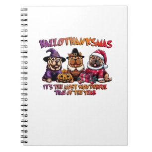 Shar Pei Halloween Thanksgiving Christmas Classic  Notebook