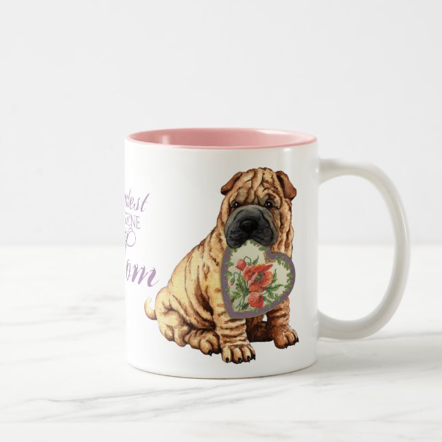 Shar-Pei Heart Mum Two-Tone Coffee Mug (Right)