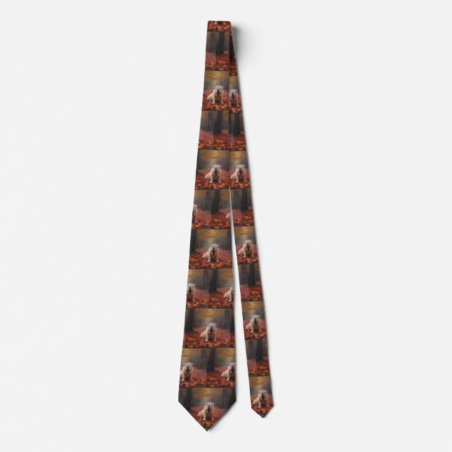 Shar Pei in Autumn Leaves Fall Inspire Tie (Front)