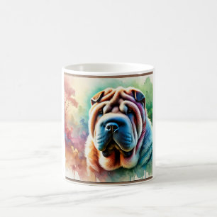 Shar Pei in watercolor 220924AREF124 - Watercolor Coffee Mug