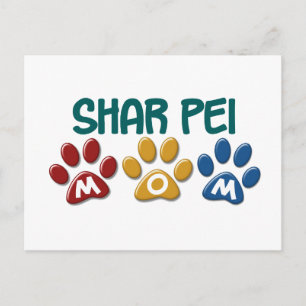 SHAR PEI Mum Paw Print 1 Postcard