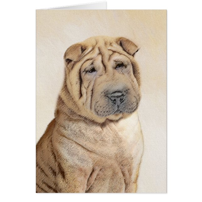 Shar Pei Painting - Cute Original Dog Art (Front)