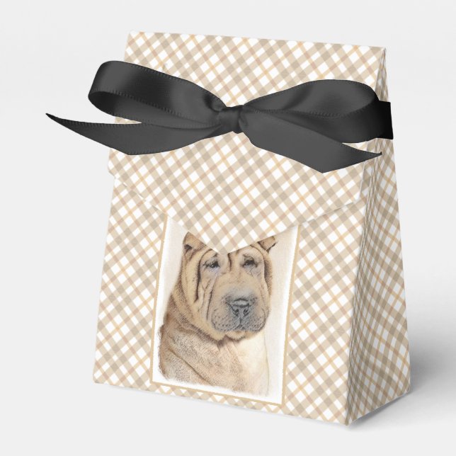 Shar Pei Painting - Cute Original Dog Art Favour Box (Front Side)
