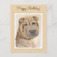 Shar Pei Painting - Cute Original Dog Art