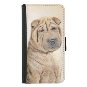 Shar Pei Painting - Cute Original Dog Art Samsung Galaxy S5 Wallet Case