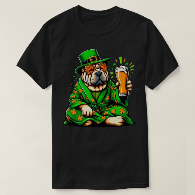 Shar Pei Patricks Day Outfit For Lover Dog  T-Shirt (Design Front)