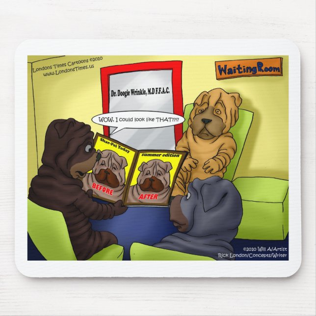 Shar-Pei Plastic Surgery Funny Tees Mugs & Gifts Mouse Pad (Front)