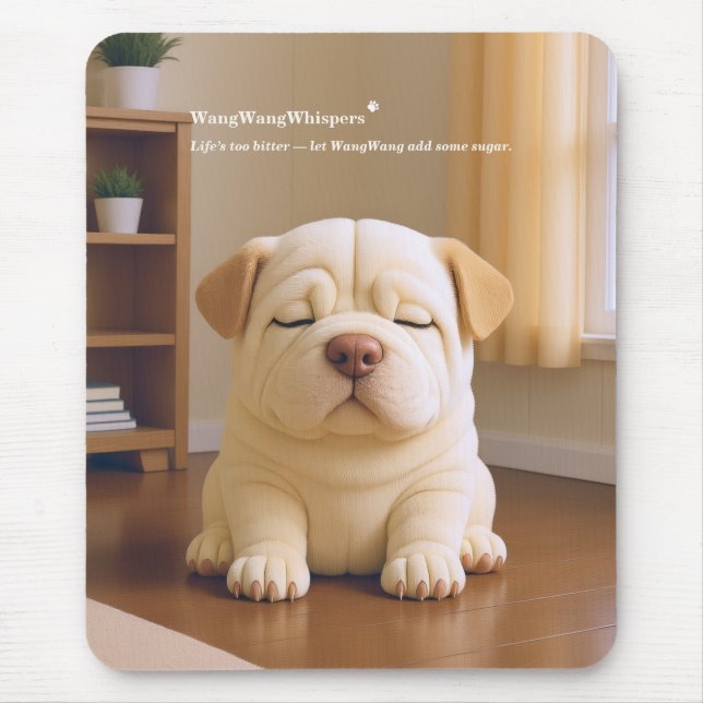 Shar Pei Puppy - Soft Serenity by WangWang Mouse Pad (Front)