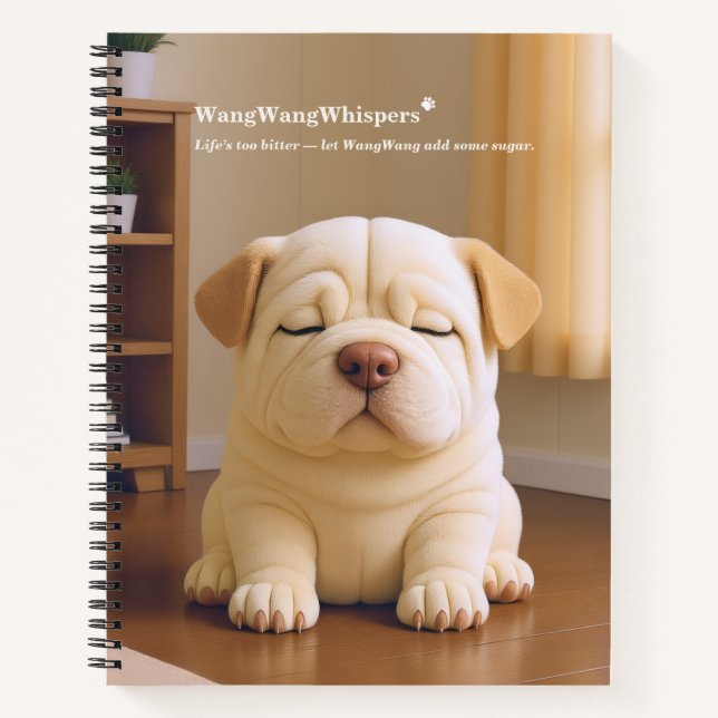 Shar Pei Puppy - Soft Serenity by WangWang Notebook (Front)