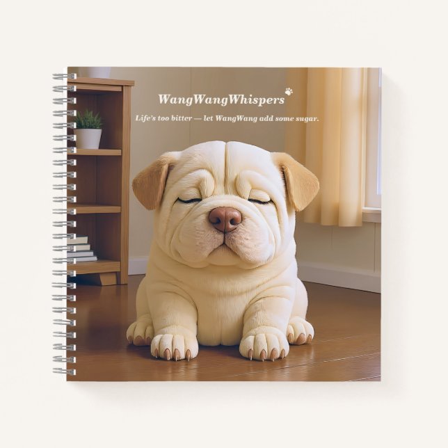 Shar Pei Puppy - Soft Serenity by WangWang Notebook (Front)