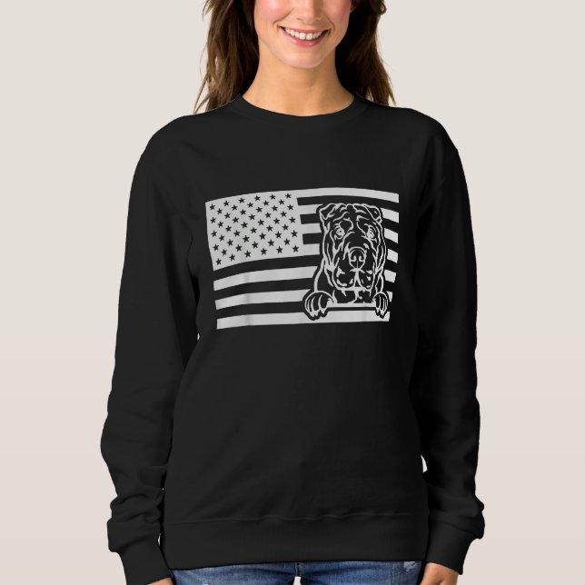 Shar Pei USA Flag Sweatshirt (Front)