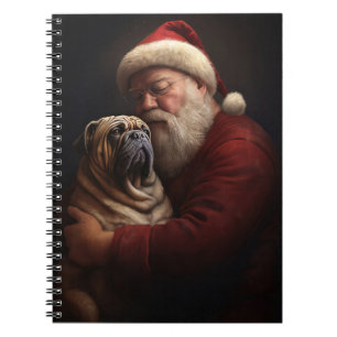 Shar Pei With Santa Claus Festive Christmas  Notebook