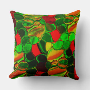 Shards hot colours, rounded off circles and forms cushion