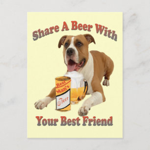 Share a Beer With Boxer Postcard