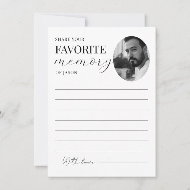 Share a Memory Card Template Funeral Memorial Card (Front)